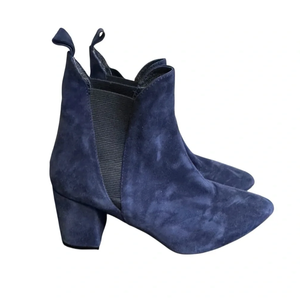 Girotti Navy Blue Suede with Red Bottom Boots Size 36